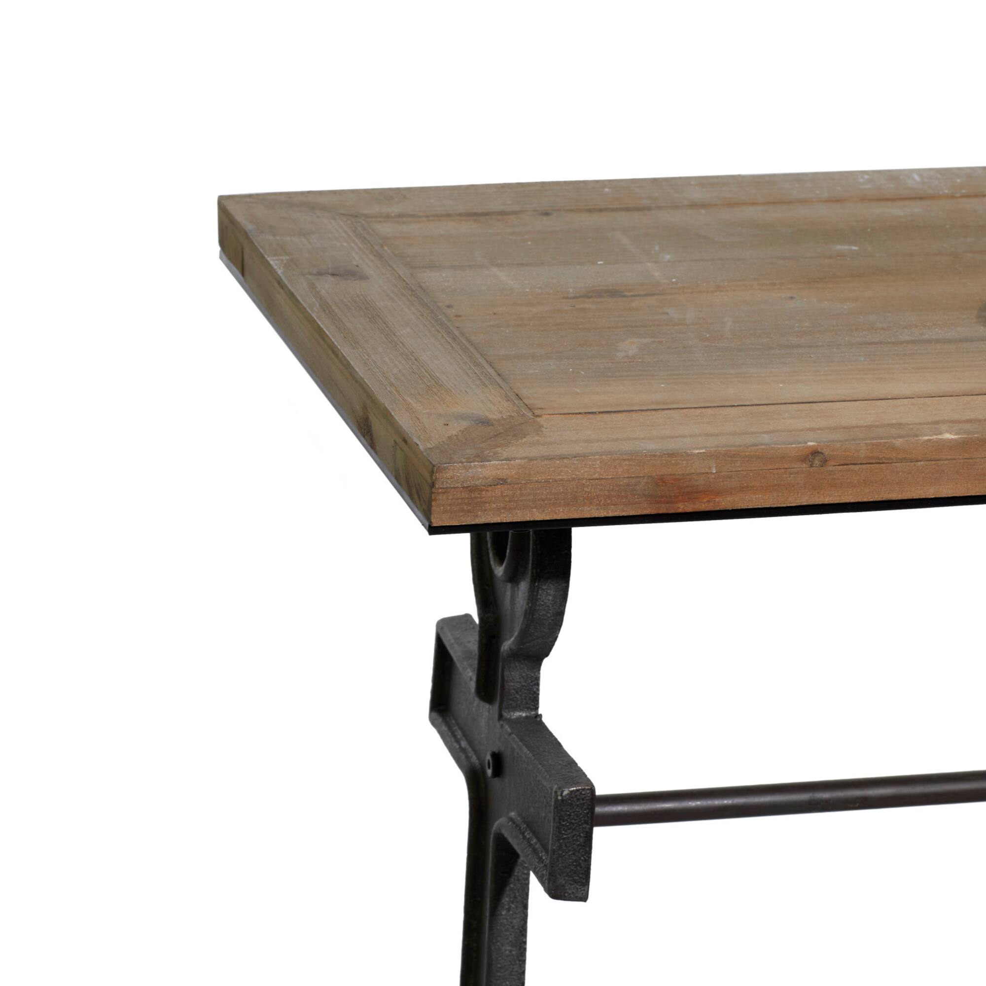 48" Brown Coastal Metal Console Table